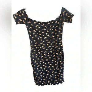 Y2K Floral off the shoulder dress